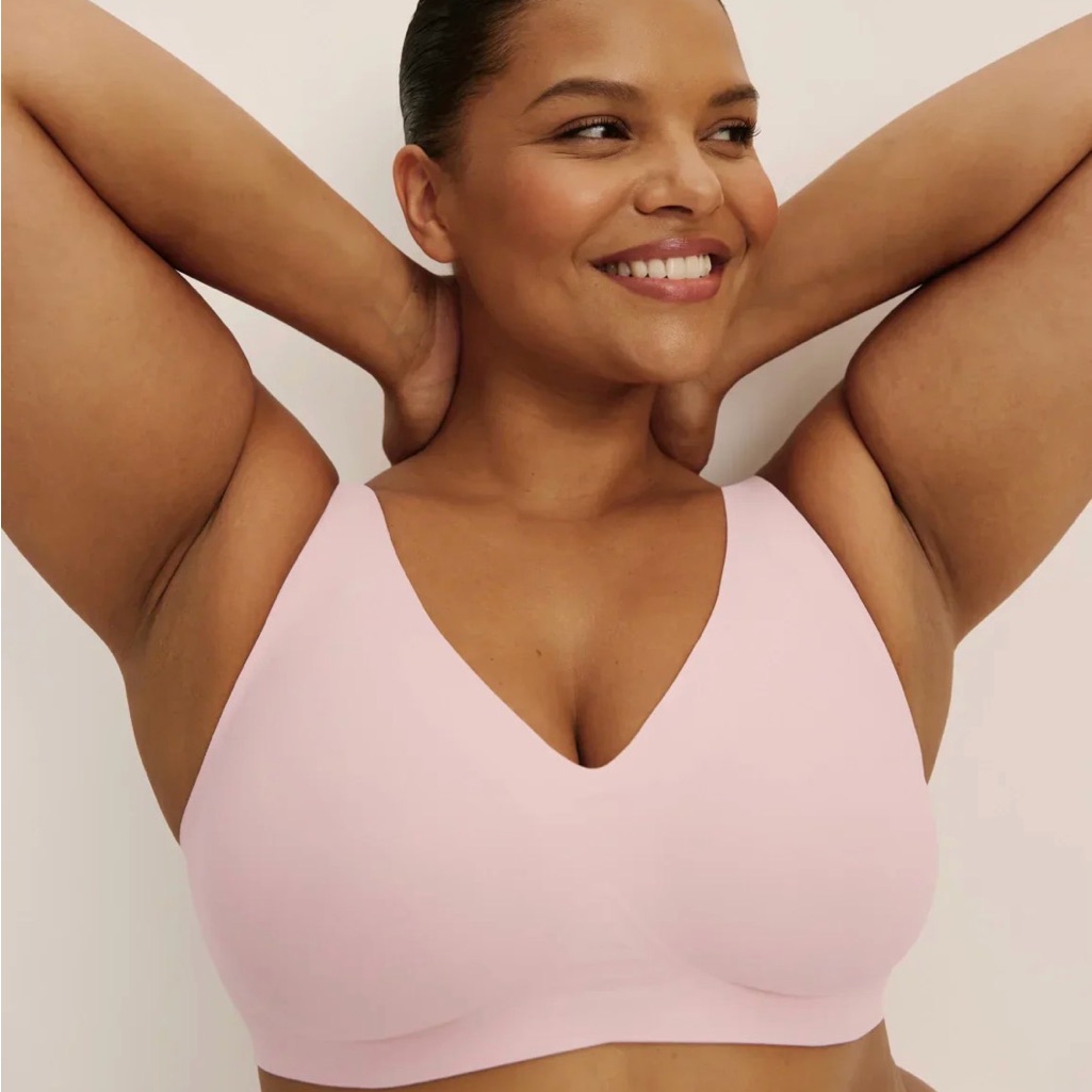 Knix Bra Wireless VNeck Pink